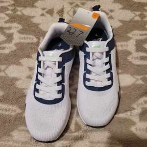 Avia White and Navy Memory Foam Shoes Size 4